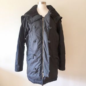 Theory | Black Hooded Down Winter Coat | Size M